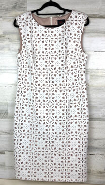 JM Studio By John Meyer Womens 12 White Floral Mini Dress Sleeveless Resort